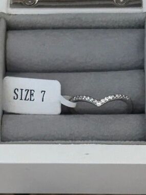 Charmed Aroma - V-shaped Pave Diamond Accent Ring